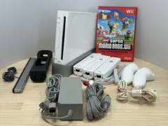 【動作確認済】Wii本体セット ヌンチャク2個 リモコン3本 マリオWii 箱付