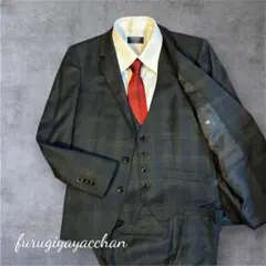 SUIT SELECT グリーン系チェック スリーピース A4 コーデ5点セット