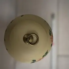 陶器製 蓋付き壺 花柄 骨董風