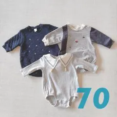 ⭐︎美品⭐︎ cottoli コトリ ロンパース 3点セット 70cm バースデイ