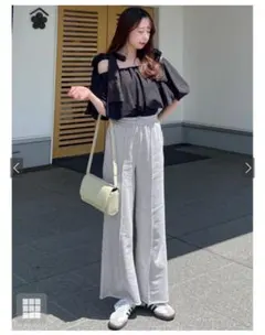 【N様専用】GRL センターピンタックススウェットセミフレアパンツ