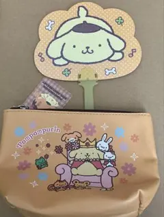ポムポムプリン 30周年記念 ポーチ ミニうちわセット