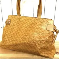 ♯342 希少 GHERARDINI ハンドバッグレザー 総ロゴ型押しレディース