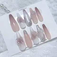 現品セール】ネイルチップ♡オレンジ 量産型地雷韓国ワンホン