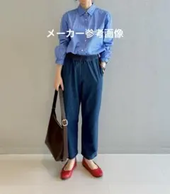 美品❤UNIQLO ユニクロ コットン リラックス アンクルパンツ（Ｍ）ブルー