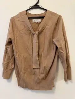 美品　ROPÉ PICNIC ベージュリボンニット 40サイズ