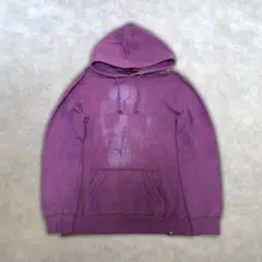 QUIKSILVER トレーナー　フーディー　長袖　スカル　パープル　ゆったりめ