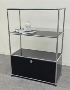 USM HALLER ハラー 1連2段キャビネット グラファイトブラック - メルカリ