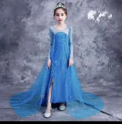 ハロウィン コスチューム 130 可愛い 人気 アナ エルサ 激安 青 お洒落