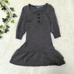 バーバリーブルーレーベル　七分丈袖ミニワンピース　ノバチェック　ホースロゴ