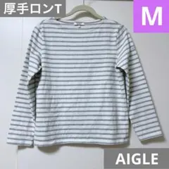 【⭐︎fantasia⭐︎様専用】AIGLE グレー ストライプ 長袖 厚手 M