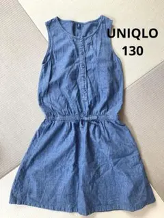 130 UNIQLO デニム ノースリーブワンピースのサムネイル