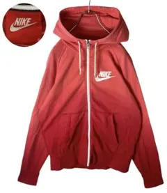 NIKEナイキくすみピンクカラーリング×スウッシュロゴスウェットパーカーゆったり