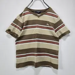 BURBERRY LONDON　半袖　ボーダー　Tシャツ　ロゴ　Vネック　キッズのサムネイル