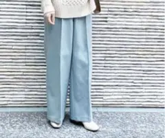 【新品、未使用】GU　スラックス　ストレート　裏起毛　オフィス