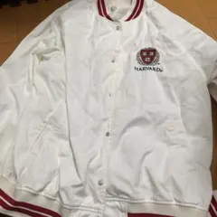 GU ハーバード ロゴ刺繍 スタジャン ホワイト