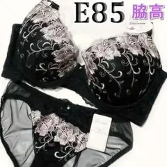 ★71[E85&LL]Elegante脇高ブラジャーショーツブラックパールブラウのサムネイル
