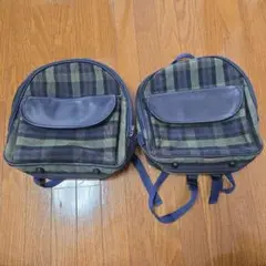 幼稚園 チェック柄 リュック 2個セット