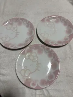 ハローキティ 皿 3枚セット ピンク 水色（バラ売可能）