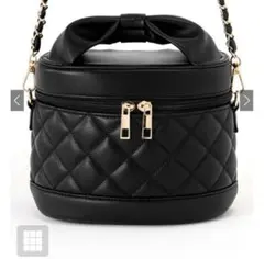 GRL 2Way キルティング バニティバッグ dd402 ブラック