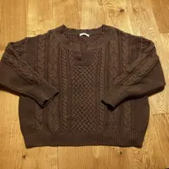 FREAK'S STORE ブラウン ケーブルニットセーター
