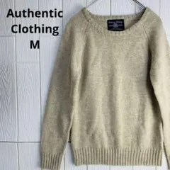 Authentic Clothimg ベージュ ニットセーター　M 毛100%