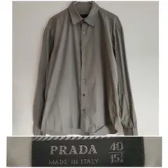PRADA シャツ メンズ グレー 長袖 無地 シンプル ドレスシャツ プラダのサムネイル