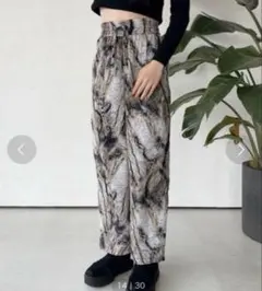 リボン ワイドパンツ