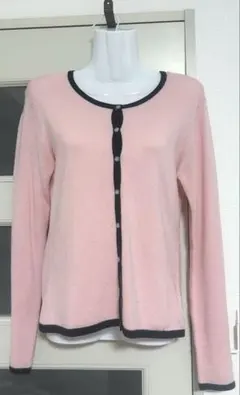 CECIL McBEE ピンク 長袖カーディガン ボタン付き