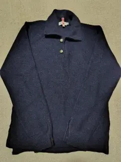 EDIFICE ネイビー ポロカラーセーターMクリーニング済