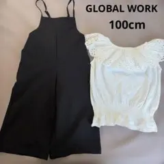 GLOBAL WORK サロペット　レース襟トップス　2点セット 100のサムネイル