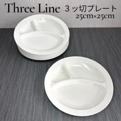 10客 スリーライン メラミン 3ッ切 ランチプレート 123-L 洋食 定食