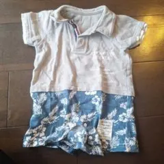 ロンパース・カバーオール 70cm グレー/青