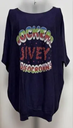 ロデオクラウンズ初期物　春物トップス紫 平成レア品サイケデリック調柄