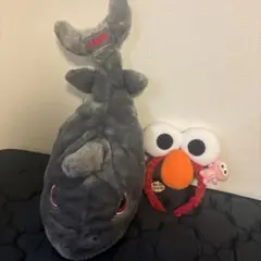 【2点セット販売】JAW'S サメ 被り物・ぬいぐるみ&エルモ　カチューシャ