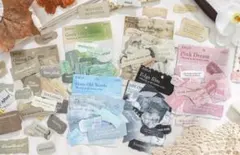 記憶の古い夢シリーズ緑の野の雨季テーマの文字ステッカーRT992