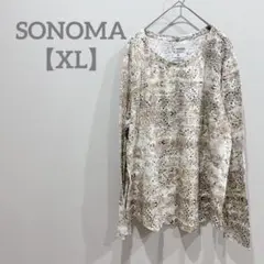 匿名配送✨SONOMA 【XL】柄物 長袖Tシャツ 総柄 ラメ