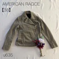 アメリカンラグシー　ライダース　バイク　ダブルブレスト　綿　カーキ　【38】