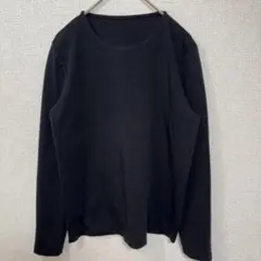 ドゥクラッセ　ブラック 長袖 Tシャツ クルーネック　【Ｌ】