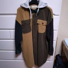 Rodeo Crowns　フード付きシャツワンピース　コーデュロイワンピース