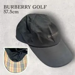 【BURBERRY GOLF】バーバリーゴルフ　キャップ　帽子　黒　ノバチェック