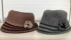 シックオシャレ♡ レディースハット　秋冬物　2点セット