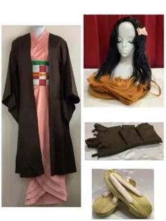 【鬼滅の刃】竈門禰豆子　ほぼフルセット　Sサイズ　コスプレ衣装　E-7609★