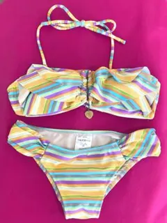 水着　ビキニ　レディース　サイズS〜M　レインボー　ボーダー　ラメ　ハート