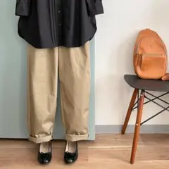 GUジーユー(ユニセックス)★シェフチノパンツ S ベージュ