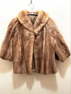 ミンク ショート丈コート 腕7分丈