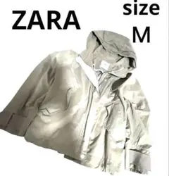 ZARA レディース M マウンテンパーカー カーキ ドルマン ポンチョ風　春用のサムネイル