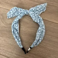 水色 花柄 カチューシャ 子ども