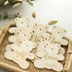 匿名配送　翌日発送　木製　月齢カード　マンスリーフォト　誕生日　装飾　バースデー