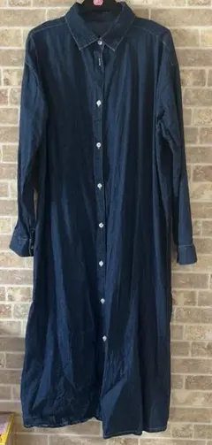 マタニティ デニム風 ワンピース M～L